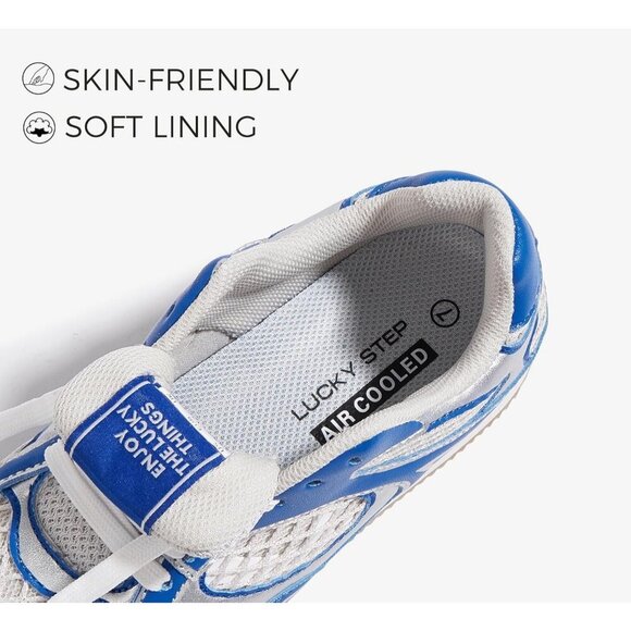 Women's Retro Fashion Sneakers Mesh Breathable White Casual Shoes - Picture 5 of 9